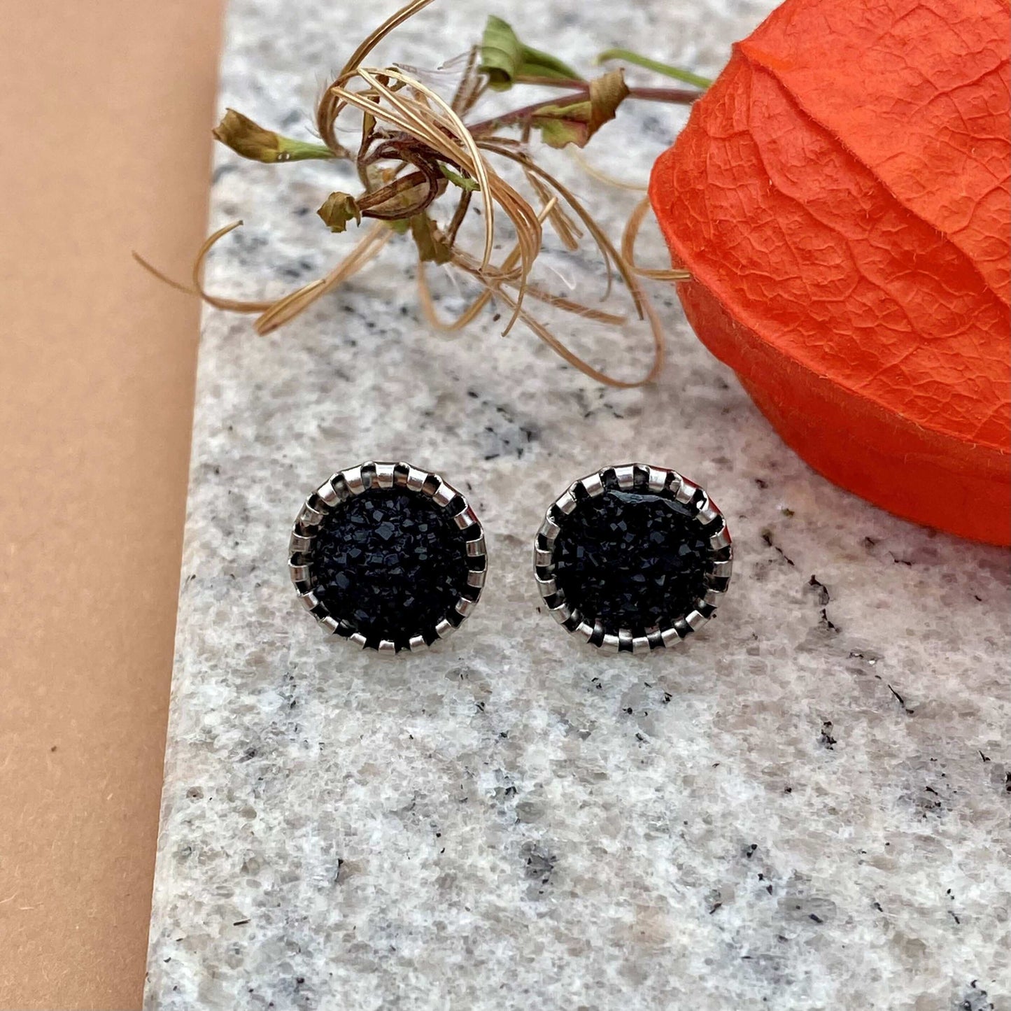 Ohrstecker "schwarze Sterne"