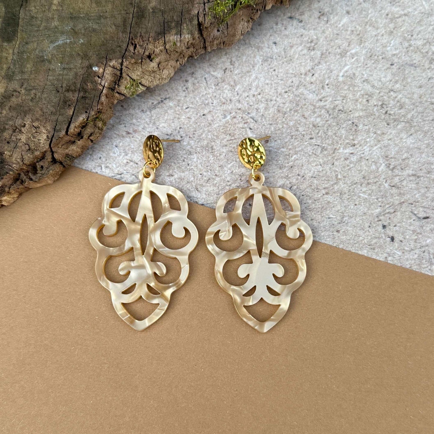 XXL-Ohrringe "Zauber in creme"