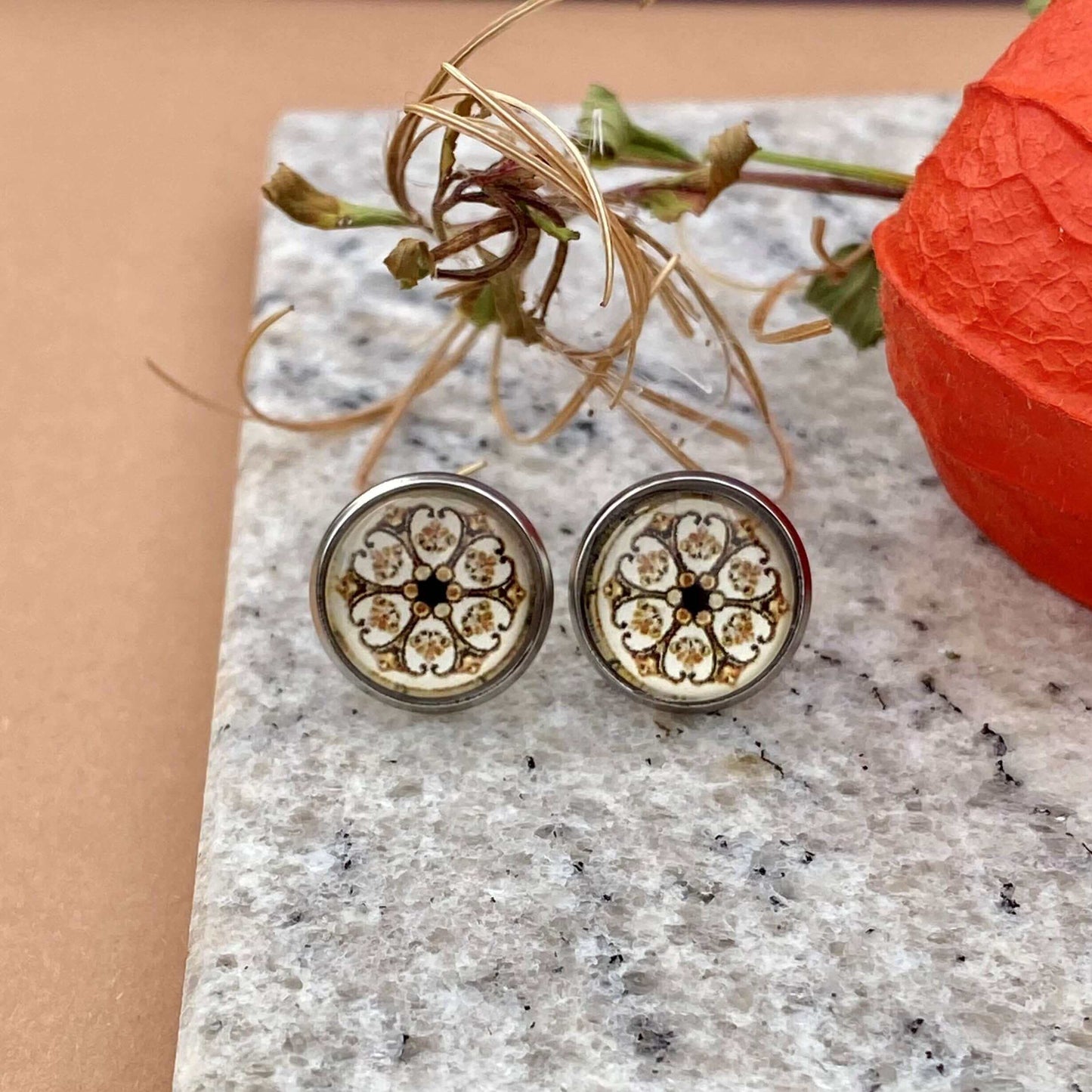 Ohrstecker "weiße Blumen"