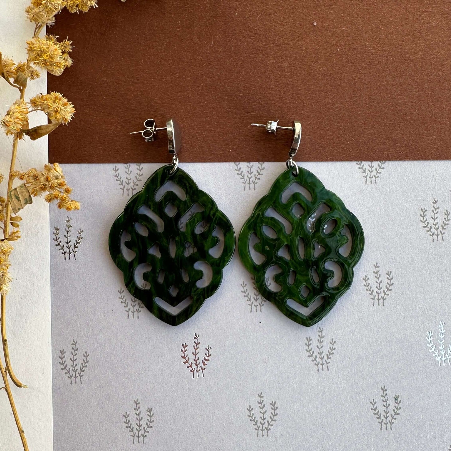 Ohrringe „Tannengrün“