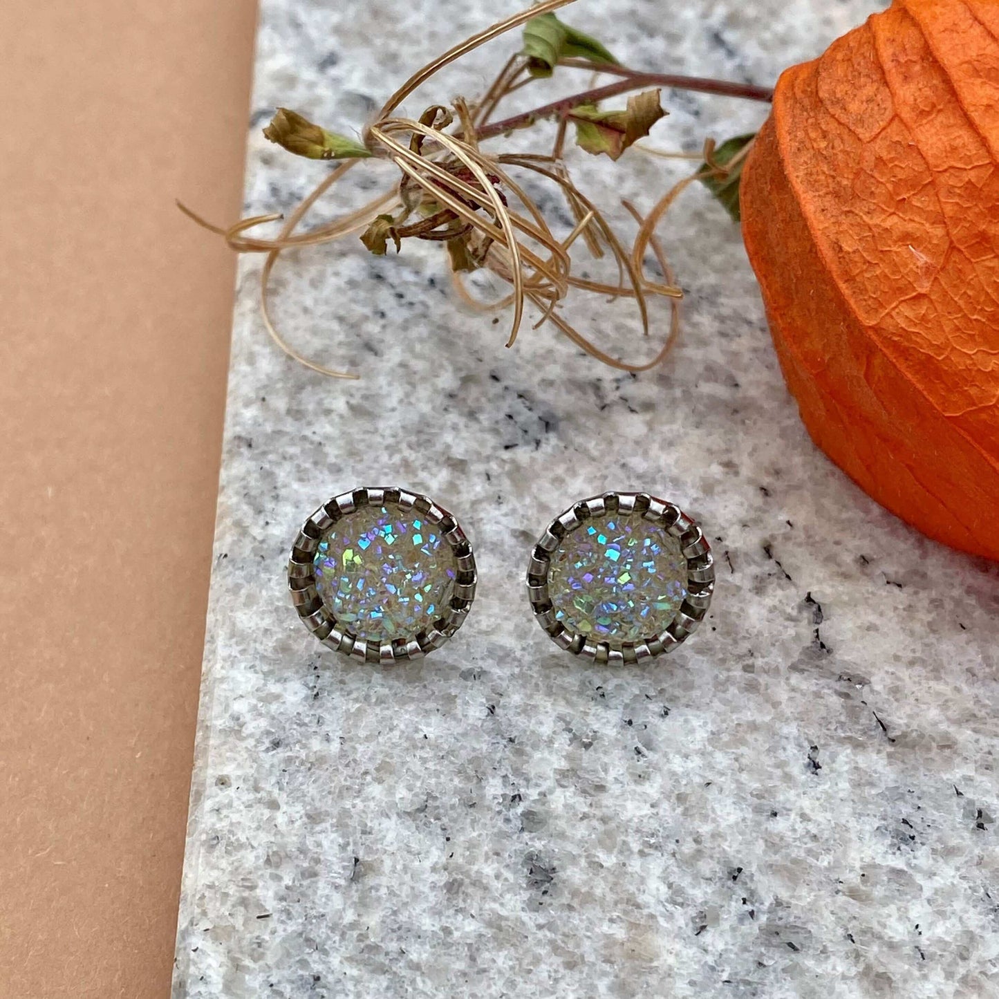 Ohrstecker "weiße Sterne"