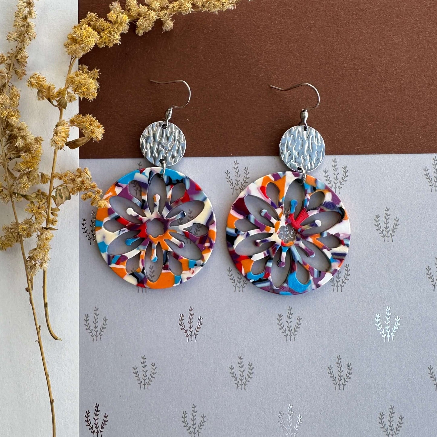 Ohrringe „bunte Blume“