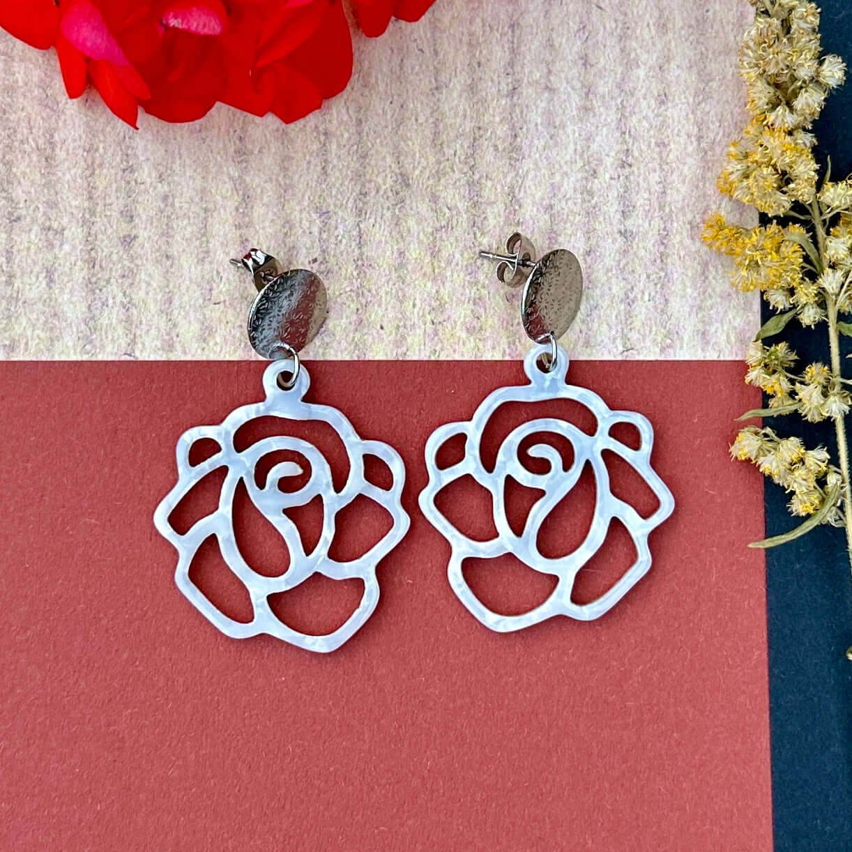 Ohrringe "helle Rose"